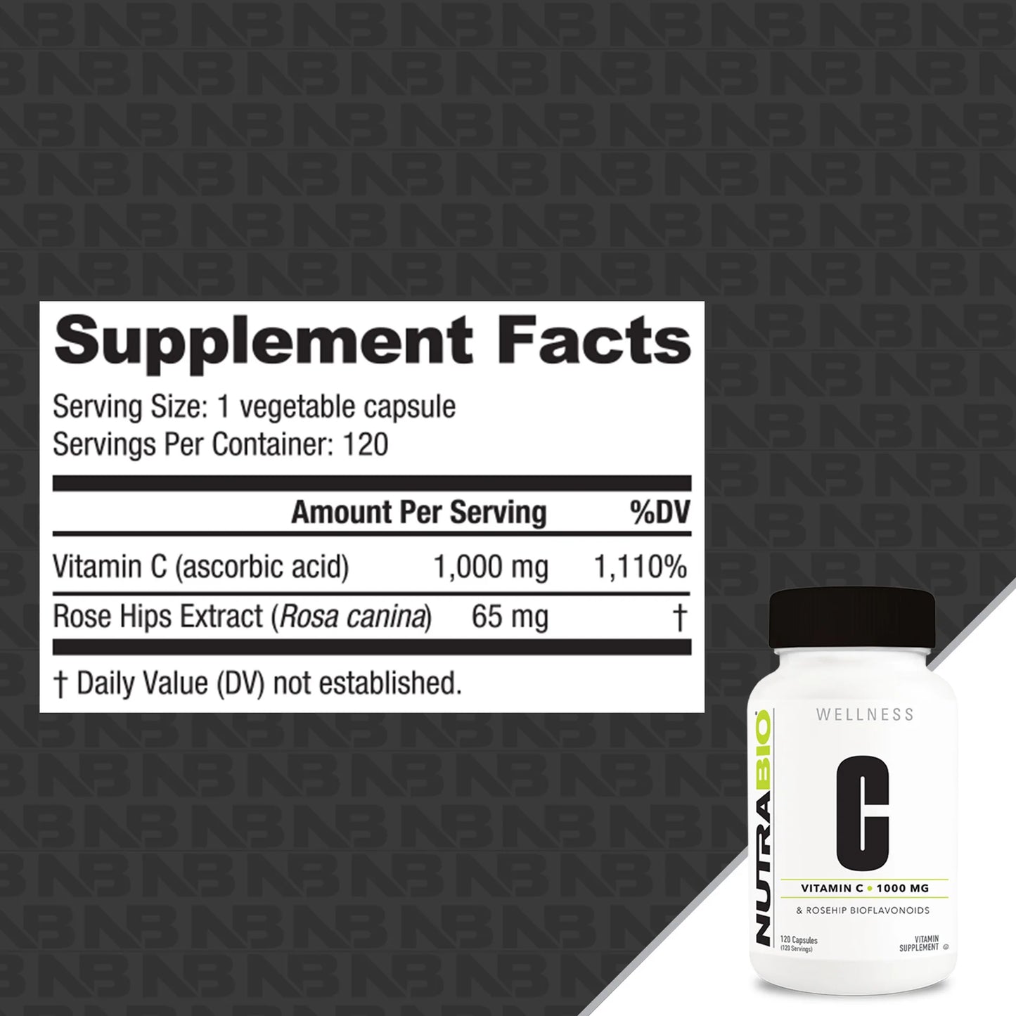Nutrabio Vitamin C 120 Capsules
