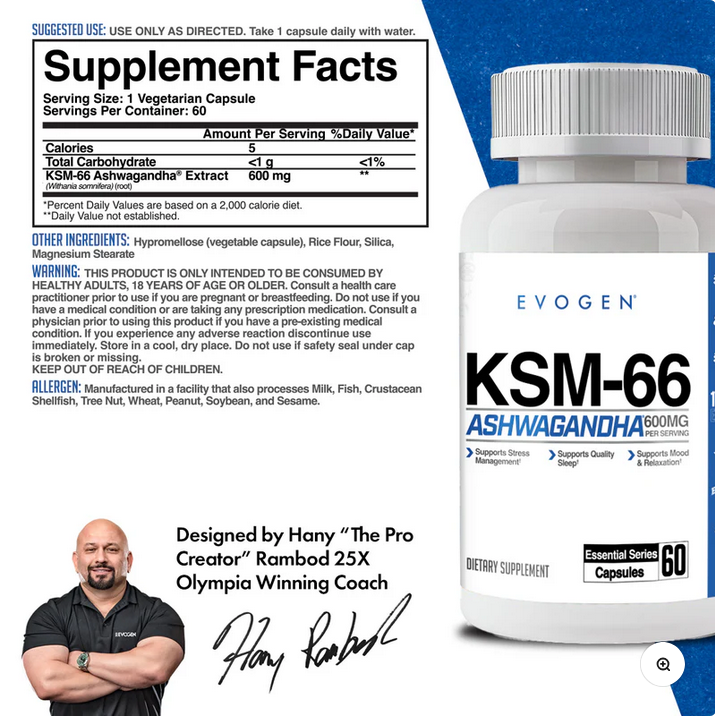 Evogen KSM 66 Ashwagandha