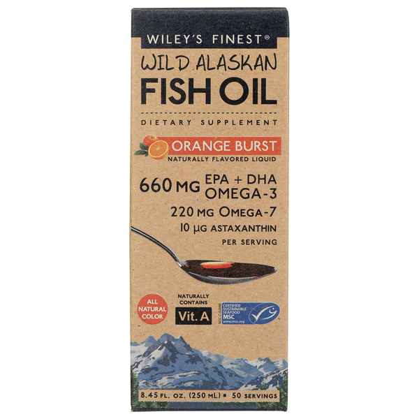 Wiley's Finest Wild Alaskan Fish Oil Orange Burst 50 Serving